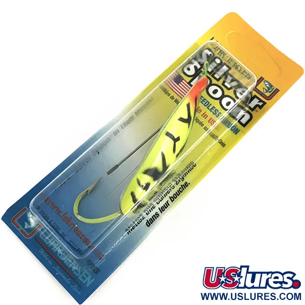  Luhr Jensen Weedless Silver Spoon UV, 3/4oz Fire Tiger fishing spoon #8624