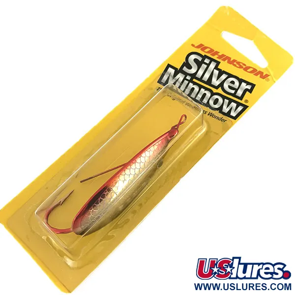  Weedless Johnson Silver Minnow, 1/2oz Red / Black / Gold fishing spoon #8625