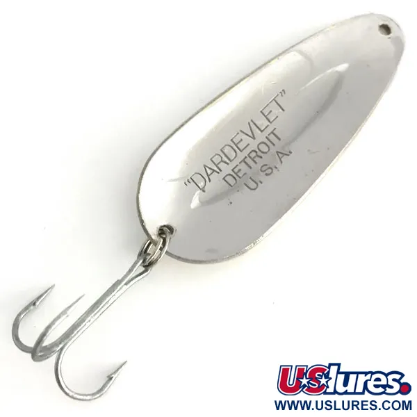 Vintage  Eppinger Dardevle Dardevlet , 3/4oz Nickel fishing spoon #8629