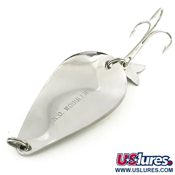Vintage  Acme K.O. Wobbler, 3/4oz Nickel fishing spoon #8640