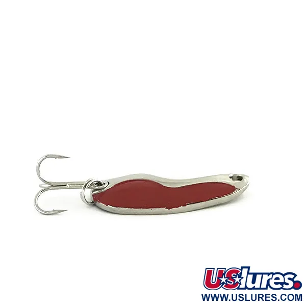 Vintage  Acme Kamlooper Junior​, 1/4oz White / Red / Nickel fishing spoon #8643