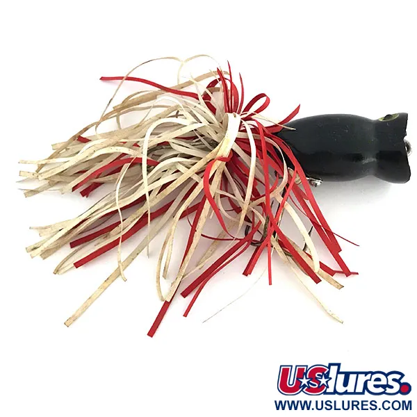 Vintage  Fred Arbogast Hula Popper, 1/4oz Black fishing lure #8650