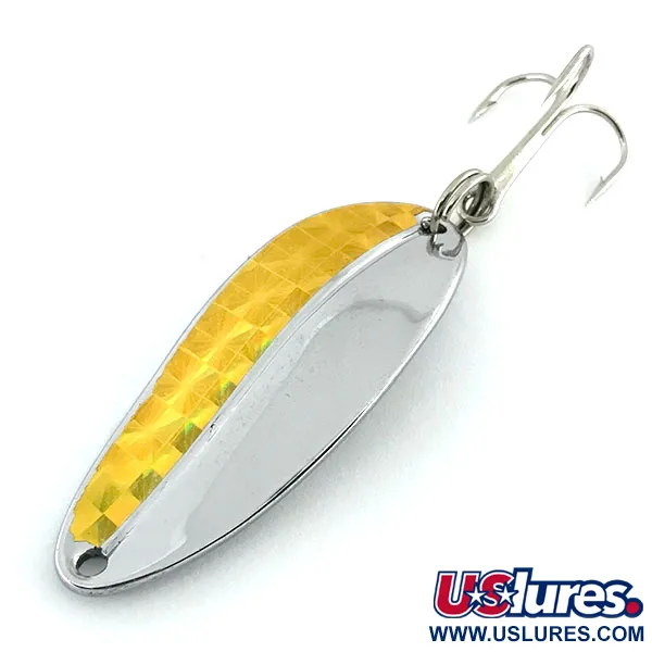 Vintage  TODDCO Main Liner , 2/5oz Nickel / Golden Hologram fishing spoon #8651