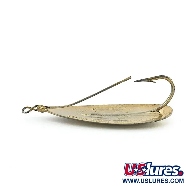 Vintage   Weedless Johnson Silver Minnow, 2/5oz Gold fishing spoon #8655