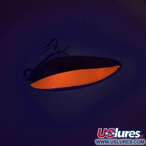 Vintage  Seneca Little Cleo (Hula Girl) UV, 2/3oz Nickel / Orange fishing spoon #8659