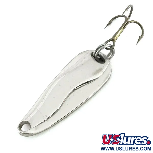 Vintage  Luhr Jensen Hot Shot W UV, 3/16oz Nickel / Pink fishing spoon #8665