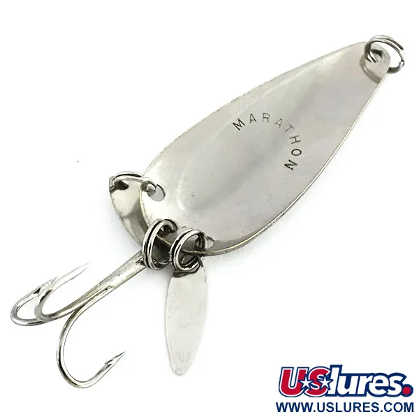 Vintage   Marathon (with sonic blades), 2/5oz Nickel / Red fishing spoon #8682