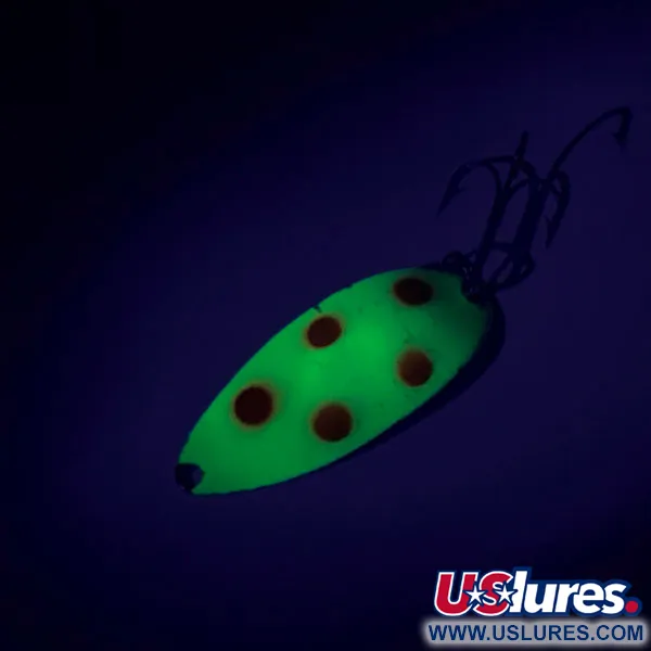 Vintage  Seneca Little Cleo (Hula Girl) UV, 1/2oz Yellow / Red / Nickel fishing spoon #8685