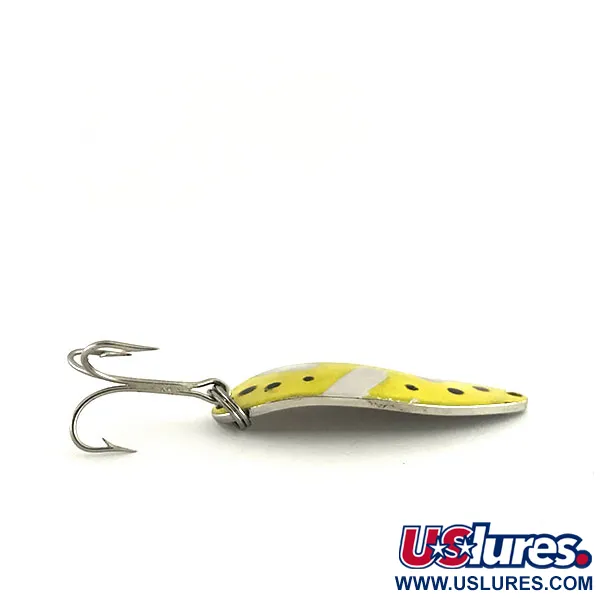 Vintage  Seneca Little Cleo (Hula Girl), 2/3oz Yellow / Nickel fishing spoon #8686
