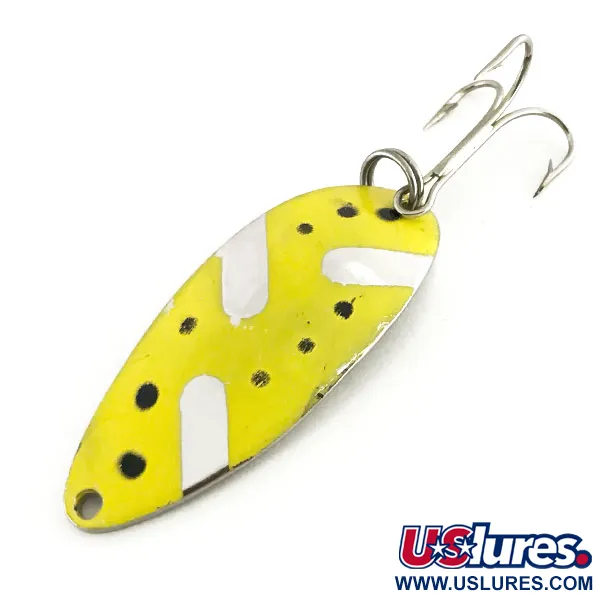 Vintage  Seneca Little Cleo (Hula Girl), 2/3oz Yellow / Nickel fishing spoon #8686