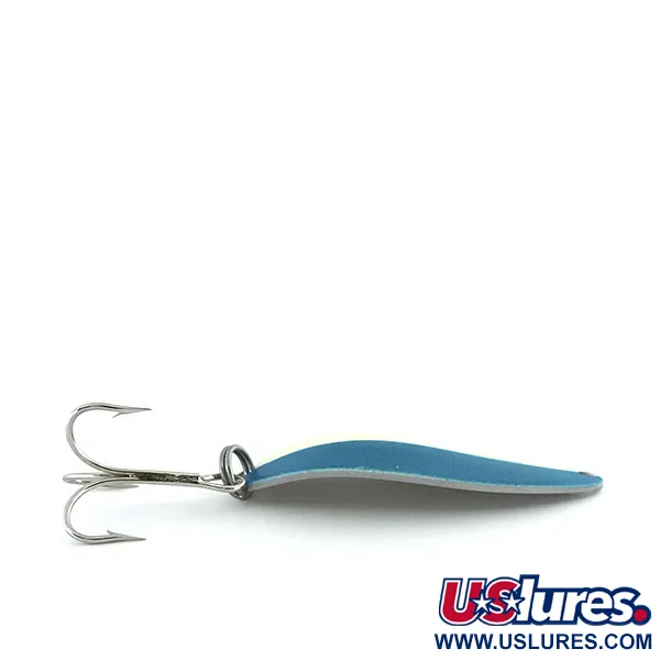 Vintage   Acme Little Cleo Glow, 2/5oz Blue / White / Nickel fishing spoon #8688