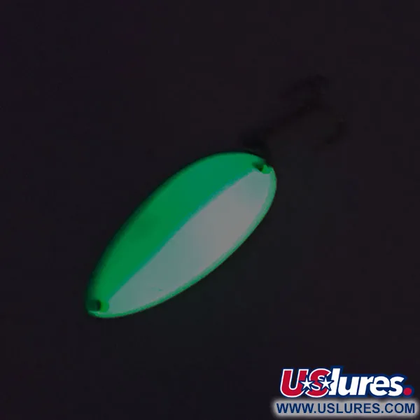 Vintage   Acme Little Cleo Glow, 2/5oz Blue / White / Nickel fishing spoon #8688