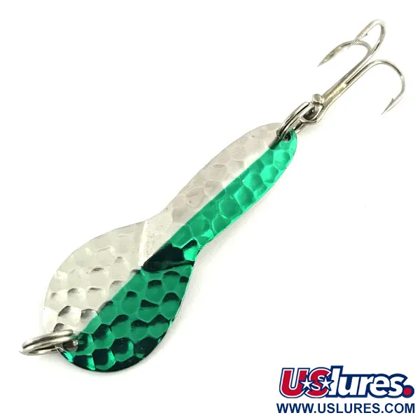  Acme Dazzler #2, 1/4oz Hammered Nickel / Green fishing spoon #8700