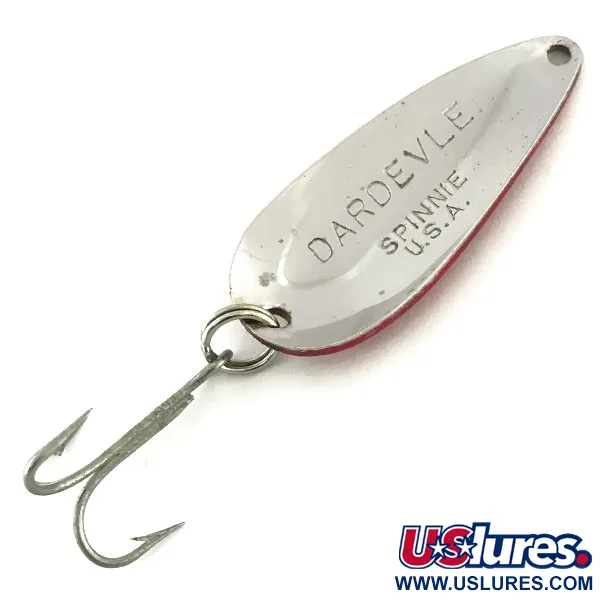 Vintage  Eppinger Dardevle Spinnie, 1/3oz Red / White / Nickel fishing spoon #8710