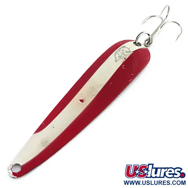 Vintage  Eppinger Dardevle ThinDevle, 2/5oz Red / White / Nickel fishing spoon #8711