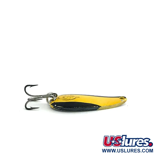 Vintage  Eppinger Dardevle Midget, 3/16oz Yellow / Black / Nickel fishing spoon #8725