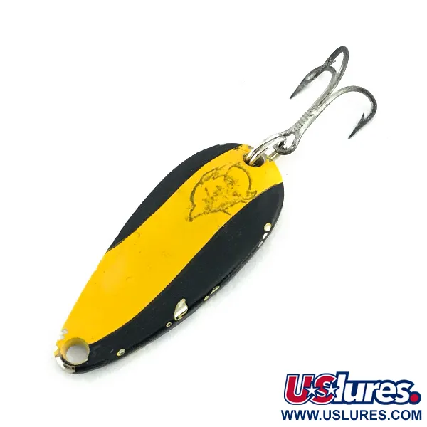 Vintage  Eppinger Dardevle Midget, 3/16oz Yellow / Black / Nickel fishing spoon #8725