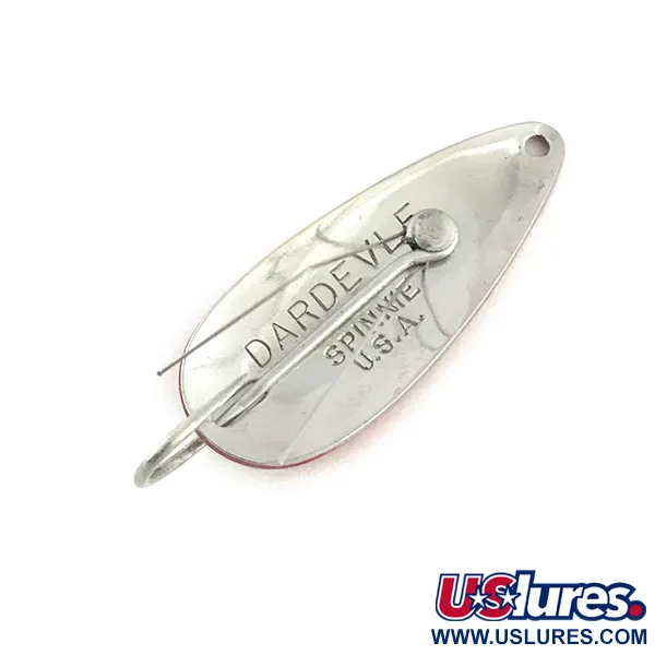 Vintage  Eppinger Weedless Dardevle Spinnie, 1/3oz Red / White / Nickel fishing spoon #8726