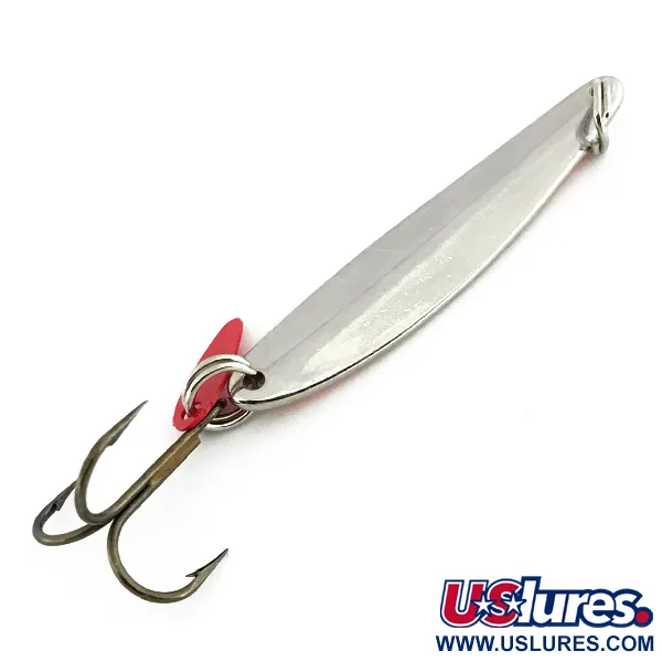 Vintage  Bay de Noc Bay De Noc Swedish pimple UV, 1/4oz Nickel / Orange fishing spoon #8729