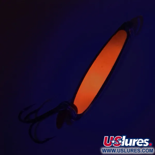 Vintage  Bay de Noc Bay De Noc Swedish pimple UV, 1/4oz Nickel / Orange fishing spoon #8729