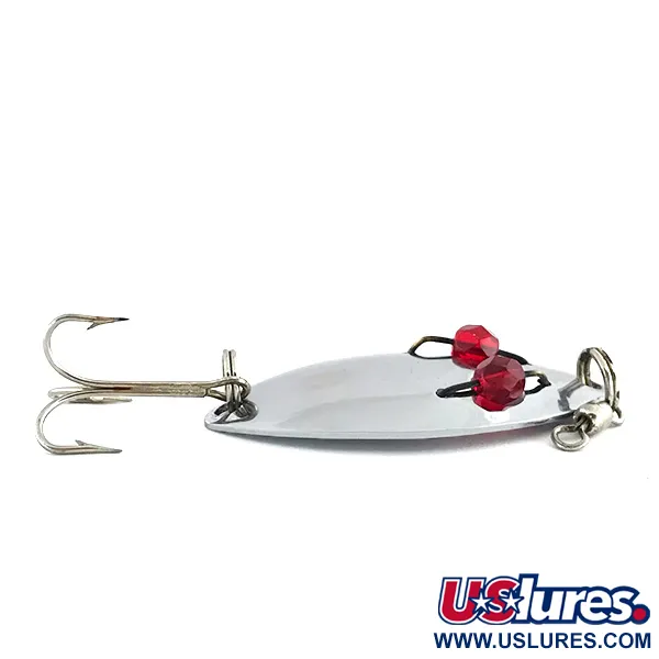 Vintage  Hofschneider Red Eye junior, 2/5oz Nickel / Red Eyes fishing spoon #8737