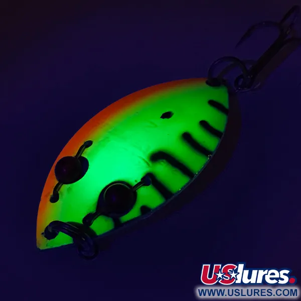 Vintage   Gibbs Ruby Eye Wiggler 2 UV, 1/2oz Fire Tiger fishing spoon #8739