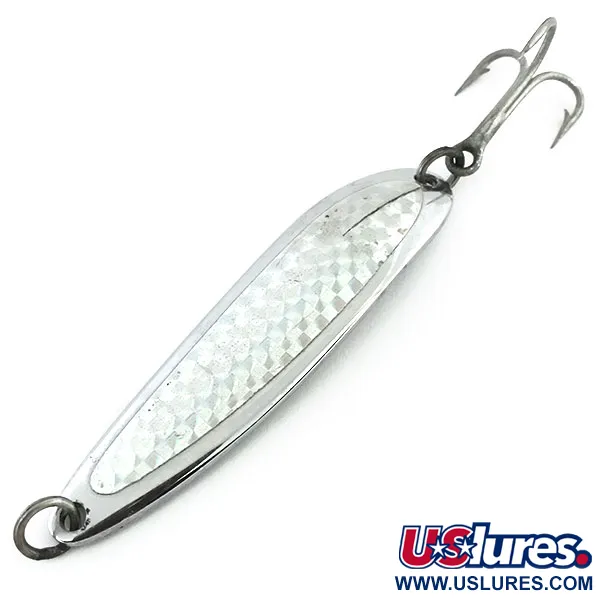 Vintage  Luhr Jensen Krocodile Die #4, 1/2oz Nickel fishing spoon #8768