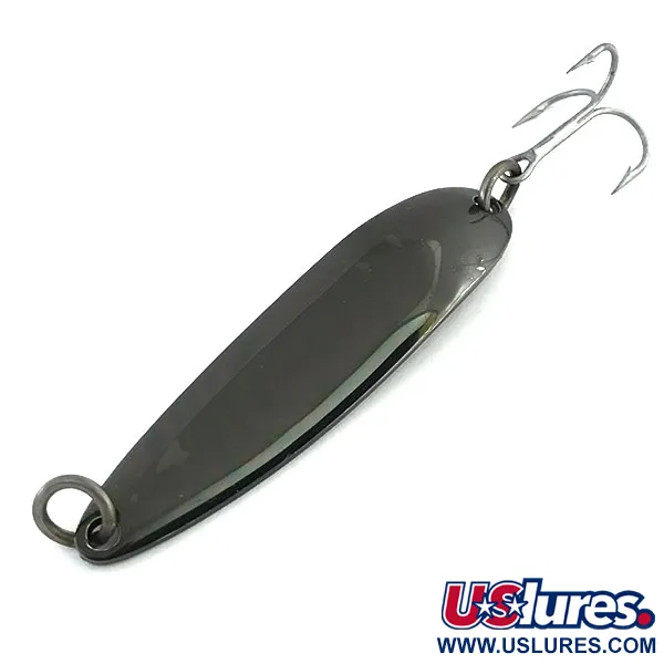 Vintage  Luhr Jensen Krocodile Die #3, 1/2oz Black fishing spoon #8769