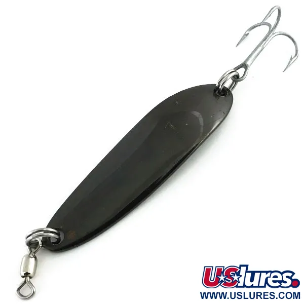 Vintage  Luhr Jensen Krocodile Die #3, 1/3oz Black fishing spoon #8775