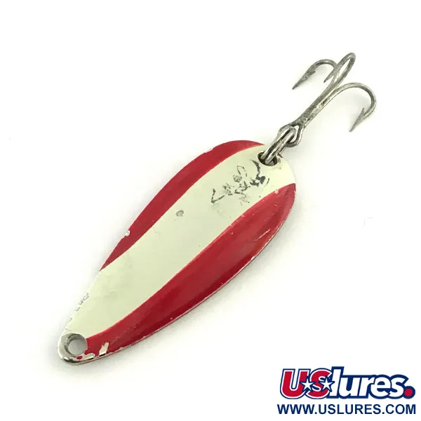 Vintage  Eppinger Dardevle Spinnie, 1/3oz Red / White / Nickel fishing spoon #8776
