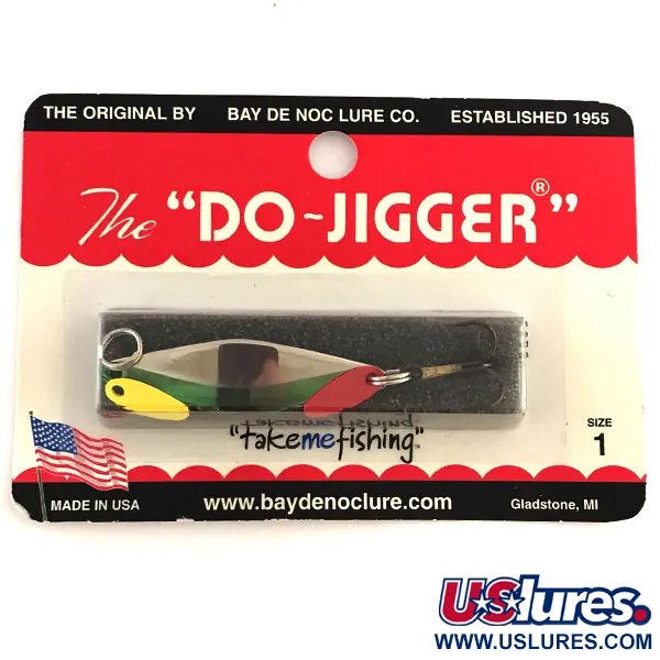  Bay de Noc Do-Jigger, 3/16oz Nickel / Green fishing spoon #8779