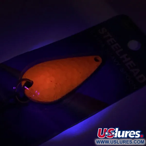 Vintage  Rainbow Plastics Steelhead UV, 1/2oz Fluorescent Orange fishing spoon #8780