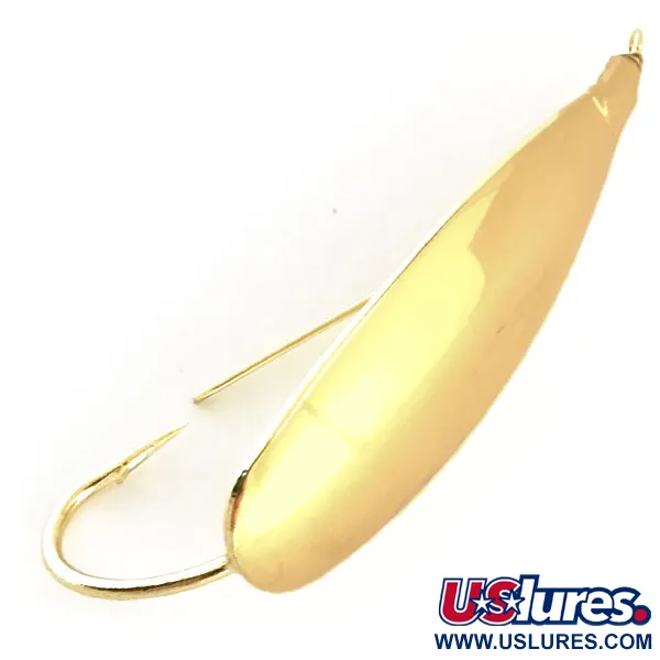 Vintage   Weedless Johnson Silver Minnow, 3/5oz Gold fishing spoon #8801