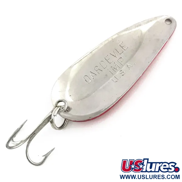 Vintage  Eppinger Dardevle Imp, 2/5oz Red / White / Nickel fishing spoon #8802
