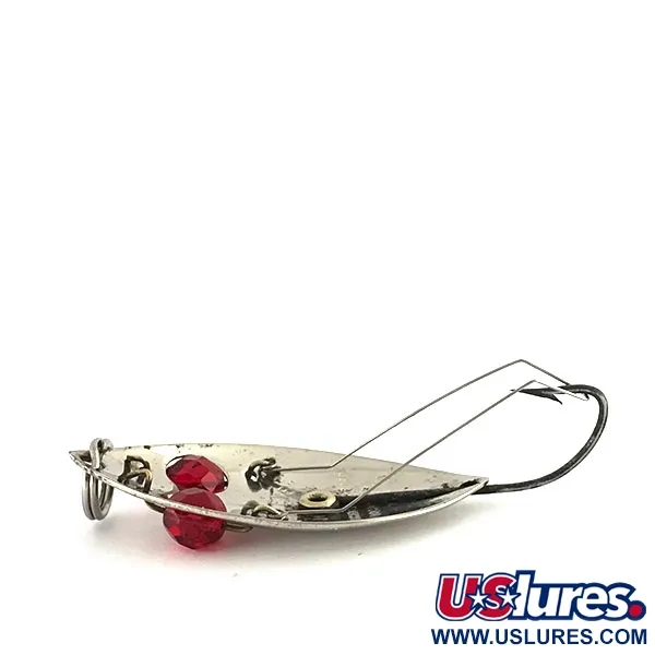 Vintage  Hofschneider Weedless Red Eye Junior, 2/5oz Nickel / Red Eyes fishing spoon #8804