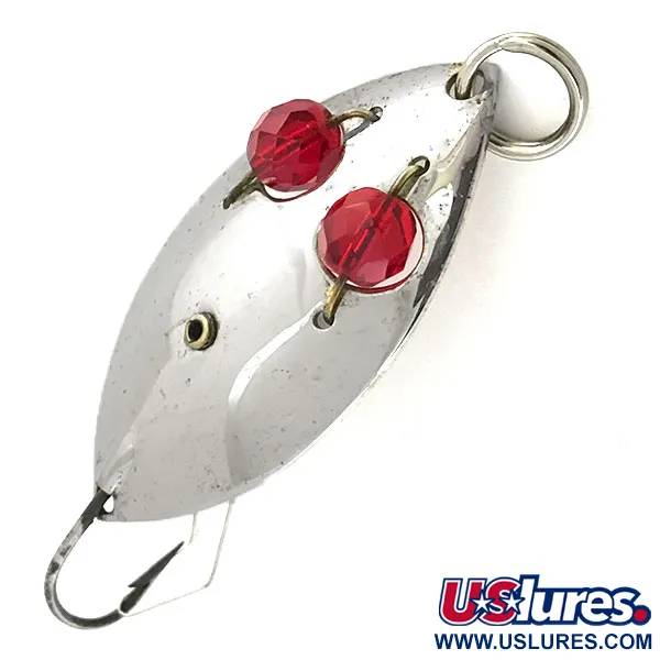Vintage  Hofschneider Weedless Red Eye Junior, 2/5oz Nickel / Red Eyes fishing spoon #8804