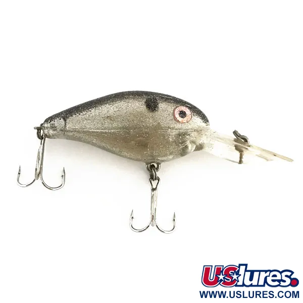 Vintage   Rebel Deep Crank R, 3/8oz Transparent / Glitter Silver fishing lure #8829