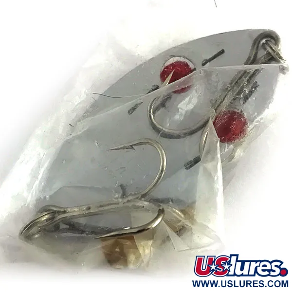   Herter's Glass eye spoon, 1oz Nickel / Red Eyes fishing spoon #8836