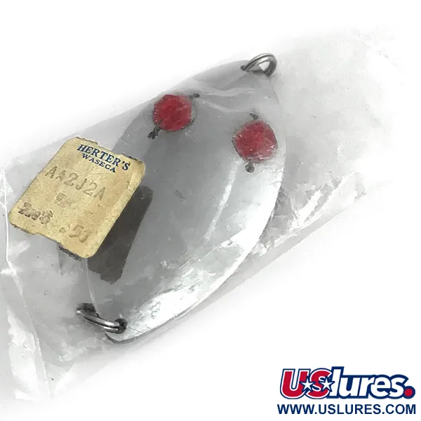   Herter's Glass eye spoon, 1oz Nickel / Red Eyes fishing spoon #8836
