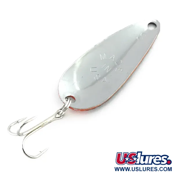 Vintage   Worth Chippewa Spoon, 3/16oz Black / Orange Red / Nickel fishing spoon #8839