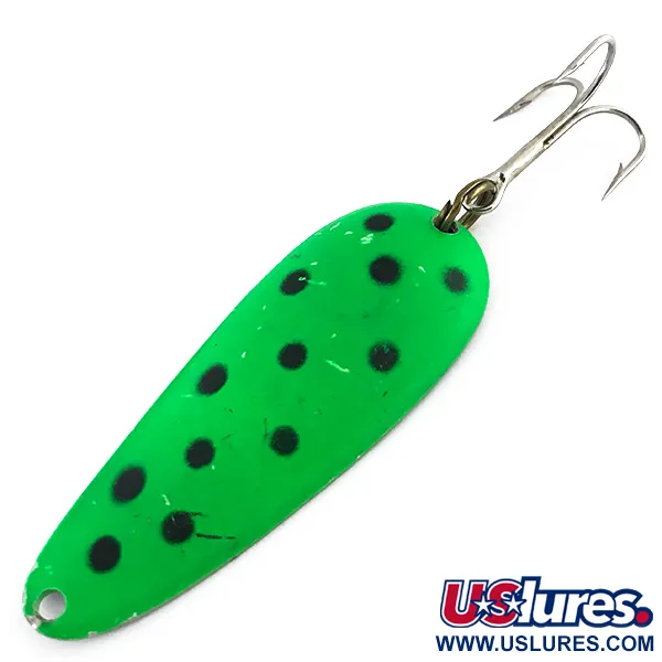 Vintage  Nebco Aqua Spoon, 3/5oz Green / Black / Nickel fishing spoon #8841