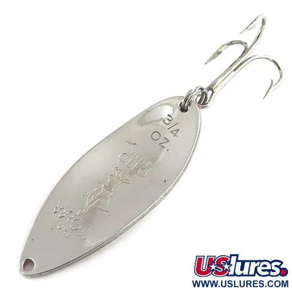 Vintage  Seneca Little Cleo (Hula Girl), 3/4oz White Pearl / Red fishing spoon #8843