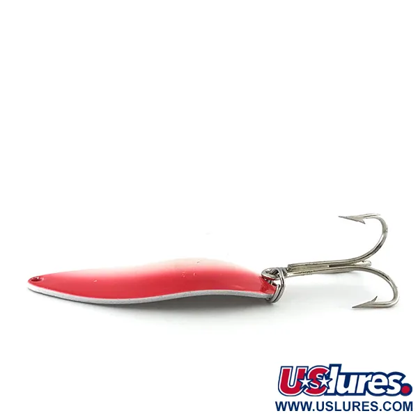 Vintage  Seneca Little Cleo (Hula Girl), 3/4oz White Pearl / Red fishing spoon #8843
