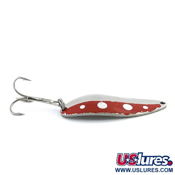Vintage  Seneca Little Cleo (Hula Girl), 3/4oz Nickel / Red / White fishing spoon #8844
