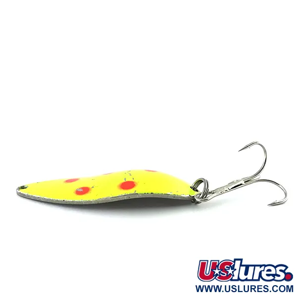Vintage  Seneca Little Cleo (Hula Girl) UV, 3/4oz Yellow / Red / Nickel fishing spoon #8845