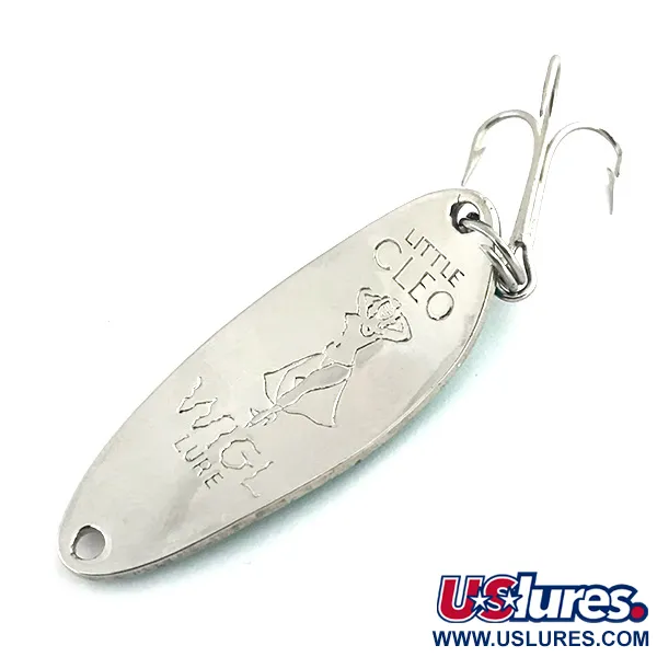 Vintage  Seneca Little Cleo (Hula Girl), 1/3oz Nickel / Green fishing spoon #8848