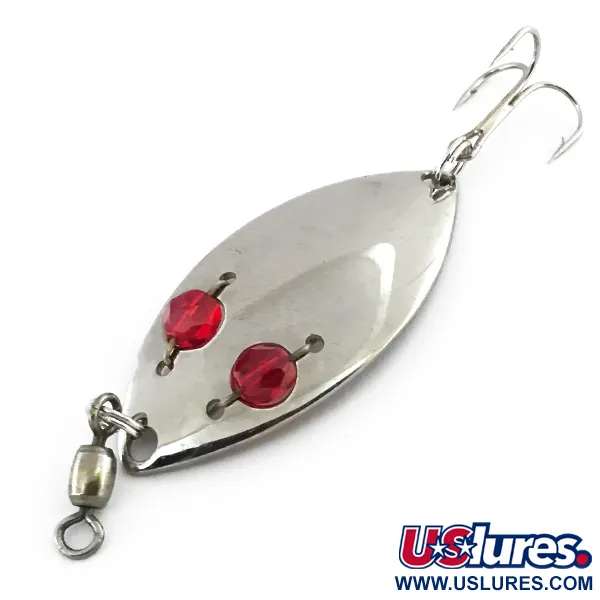 Vintage  Hofschneider Red Eye junior, 1/4oz Nickel / Red Eyes fishing spoon #8870