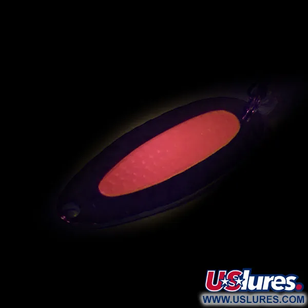 Vintage   Nebco Pixee, 1/4oz Hammered Nickel / Pink fishing spoon #8874