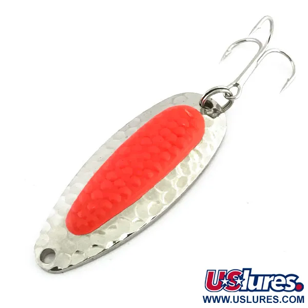 Vintage   Blue Fox Pixee UV, 1/2oz Hammered Nickel / Pink fishing spoon #8875