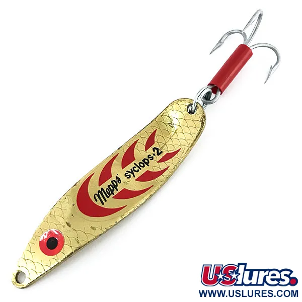 Vintage   Mepps Syclops 2, 3/5oz Gold / Red fishing spoon #8877